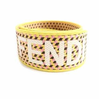 フェンディ(FENDI)の極美品★FENDI フェンディ ロゴ刺繍入り キャンバス×レザー ショルダーストラップ/バッグストラップ マルチカラー イタリア製 保管袋付き(その他)