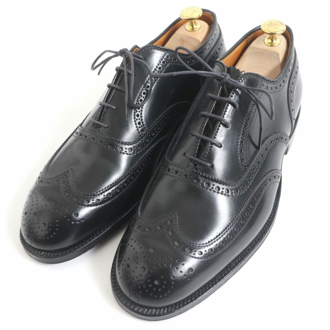 Alden(オールデン)の未使用品□Alden/オールデン 9741 フルブローグ メダリオン グッドイヤー製法 コードバン レースアップ レザーシューズ 黒 8 1/2 USA製 メンズの靴/シューズ(その他)の商品写真