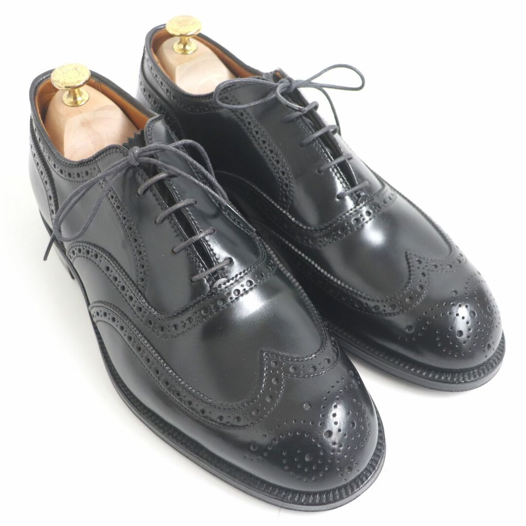 Alden(オールデン)の未使用品□Alden/オールデン 9741 フルブローグ メダリオン グッドイヤー製法 コードバン レースアップ レザーシューズ 黒 8 1/2 USA製 メンズの靴/シューズ(その他)の商品写真