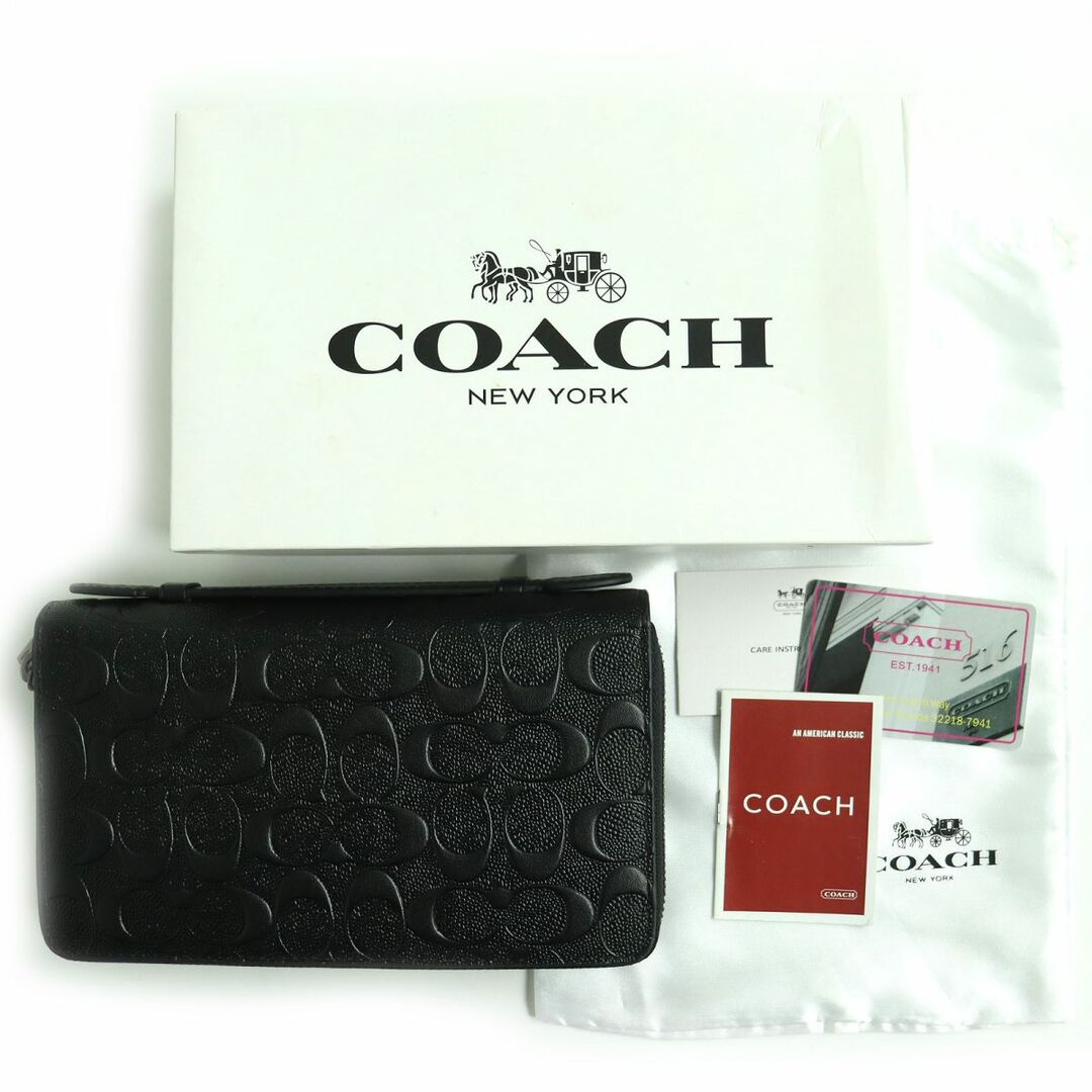 COACH - 未使用品△COACH コーチ F93425 シグネチャー柄 ダブルジップ