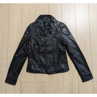 オールセインツ(All Saints)のUK12 良品 ALLSAINTS BELVEDERE JACKET ブラック(ライダースジャケット)