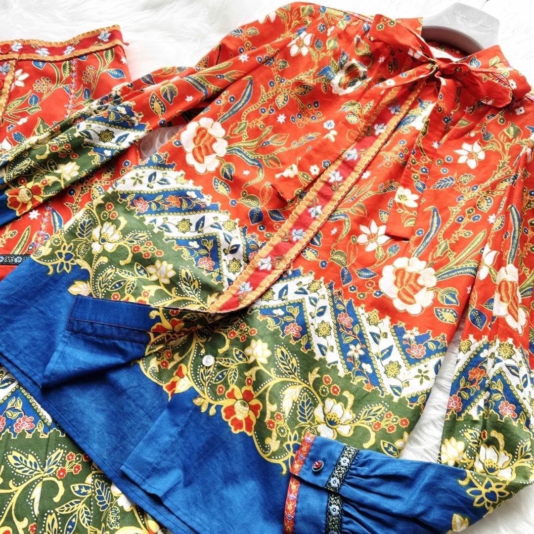 Tory Burch(トリーバーチ)の美品　TORYBURCH トリーバーチ　リボン　セットアップ　スーツ　ボヘミアン レディースのフォーマル/ドレス(スーツ)の商品写真
