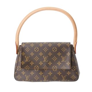 ルイヴィトン(LOUIS VUITTON)のルイヴィトン モノグラム ミニ ルーピング セミショルダーバッグ ブラウン(ショルダーバッグ)