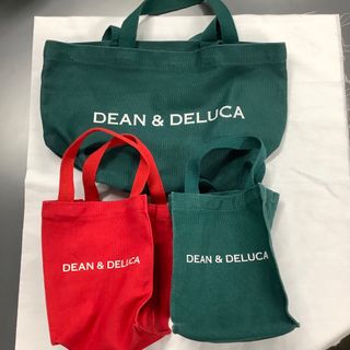 ディーンアンドデルーカ(DEAN & DELUCA)のDEAN＆DELUCA トートバック　ミニバック　赤グリーン　ディーン＆デルーカ(トートバッグ)