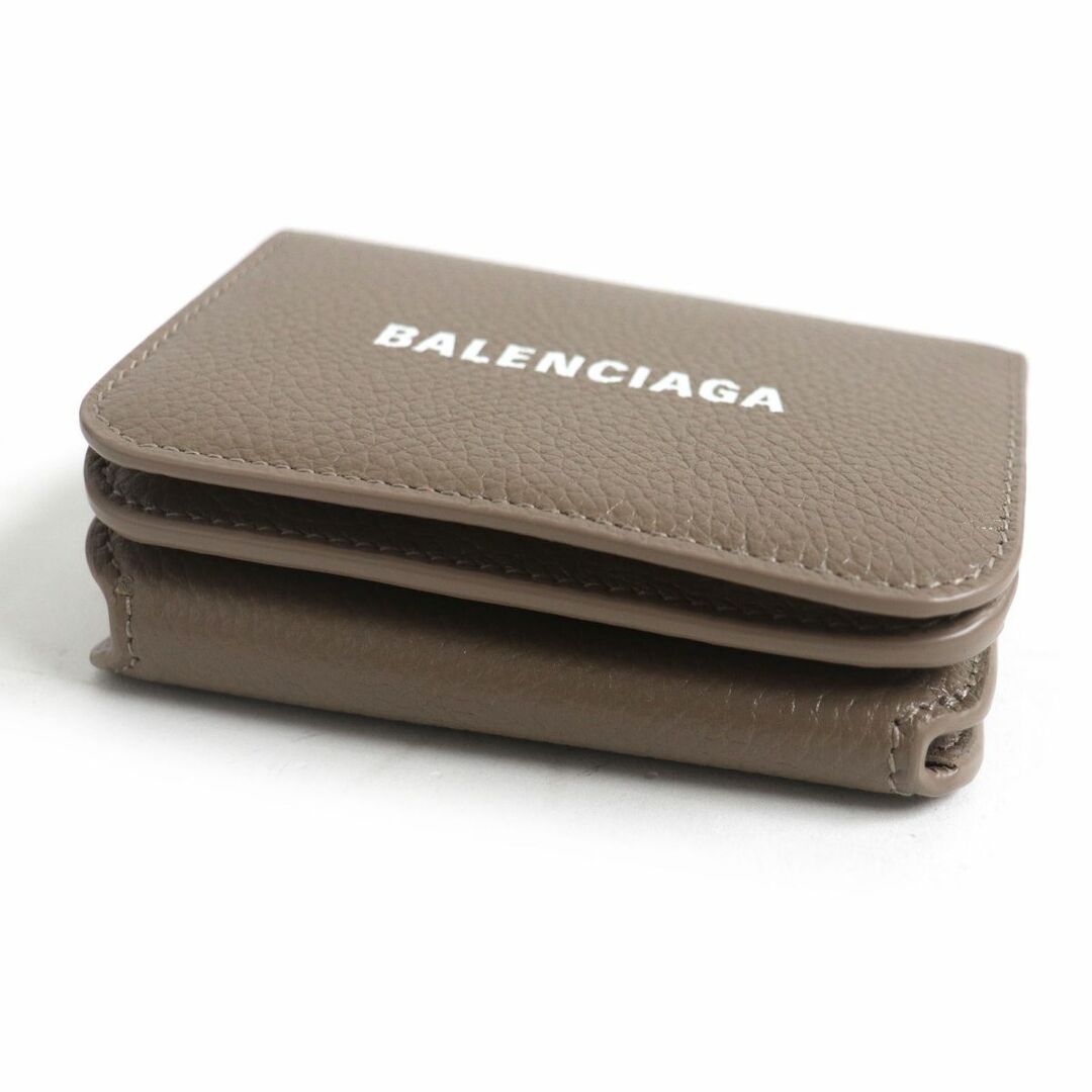 Balenciaga(バレンシアガ)の極美品□BALENCIAGA/バレンシアガ 593813 CASH MINI ロゴ入り レザー ミニウォレット/三つ折り財布 ブラウン系 イタリア製 箱付き メンズ メンズのファッション小物(折り財布)の商品写真