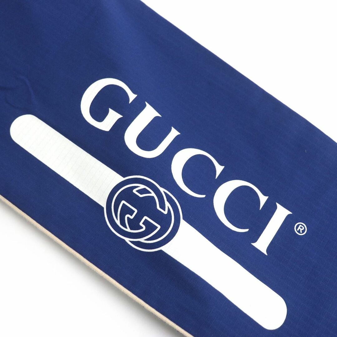 Gucci(グッチ)の未使用品□GUCCI/グッチ 625880 ロゴプリント ラインデザイン コットン ジョガーパンツ/イージーパンツ 青 46 イタリア製 正規品 メンズ メンズのパンツ(その他)の商品写真