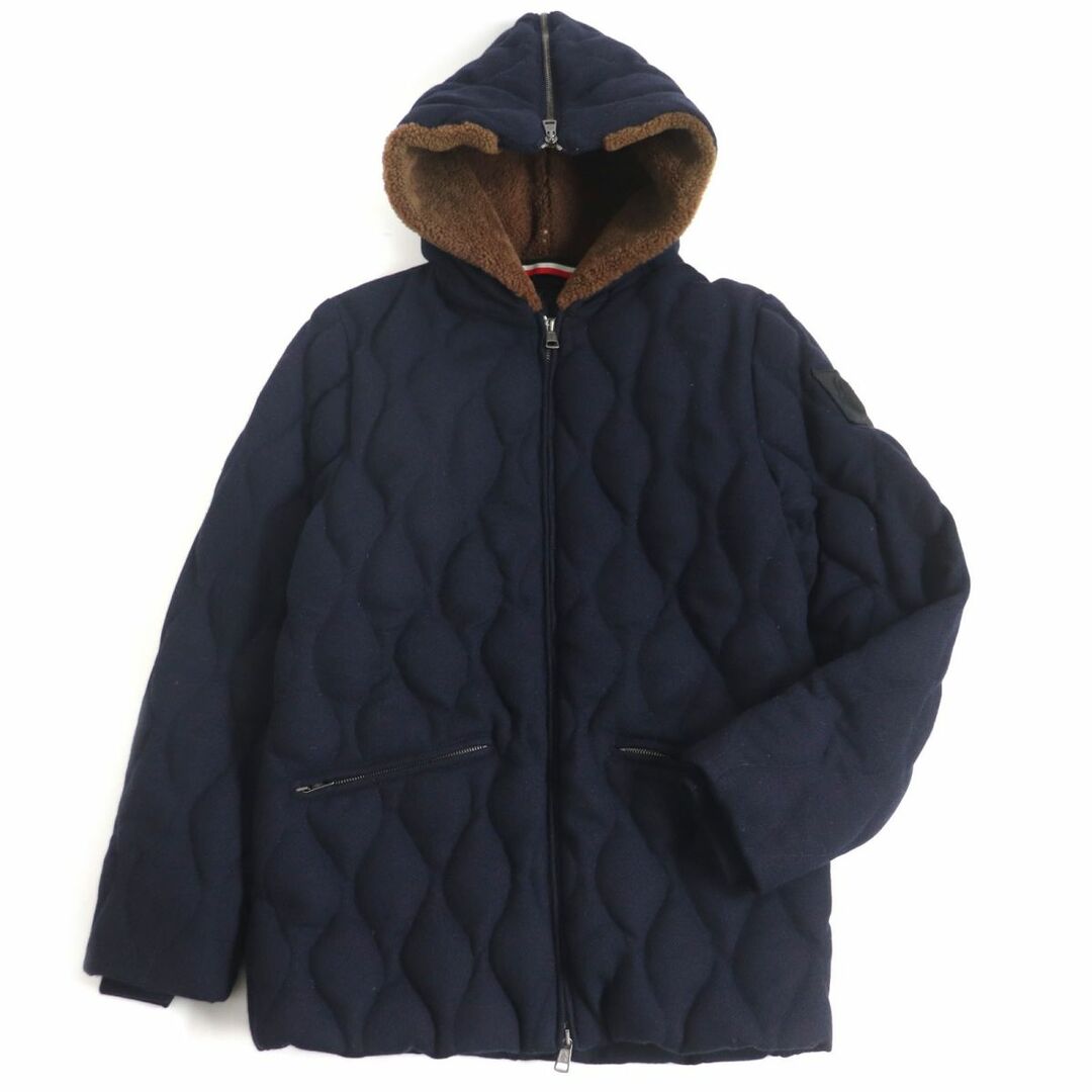 MONCLER(モンクレール)の良品□MONCLER/モンクレール PATRICE フード裏ムートン WZIP フーデッド キルティング ダウンジャケット/コート ネイビー 0 正規品 メンズ メンズのジャケット/アウター(ダウンジャケット)の商品写真