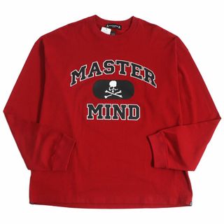 マスターマインドジャパン(mastermind JAPAN)の未使用品□マスターマインドジャパン MJ21E07-TS088-014 アーチロゴ スカル オーバーサイズ ロングスリーブTシャツ レッド S 日本製 正規品(Tシャツ/カットソー(七分/長袖))