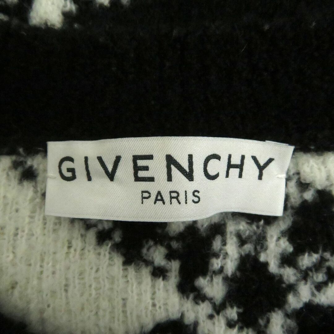 GIVENCHY(ジバンシィ)の美品□20AW GIVENCHY/ジバンシィ BM90EE4Y6Q ジャガード チェーン ロゴ ウール 長袖ニット/セーター ブラック×ホワイト XXL 正規品 メンズ メンズのトップス(ニット/セーター)の商品写真