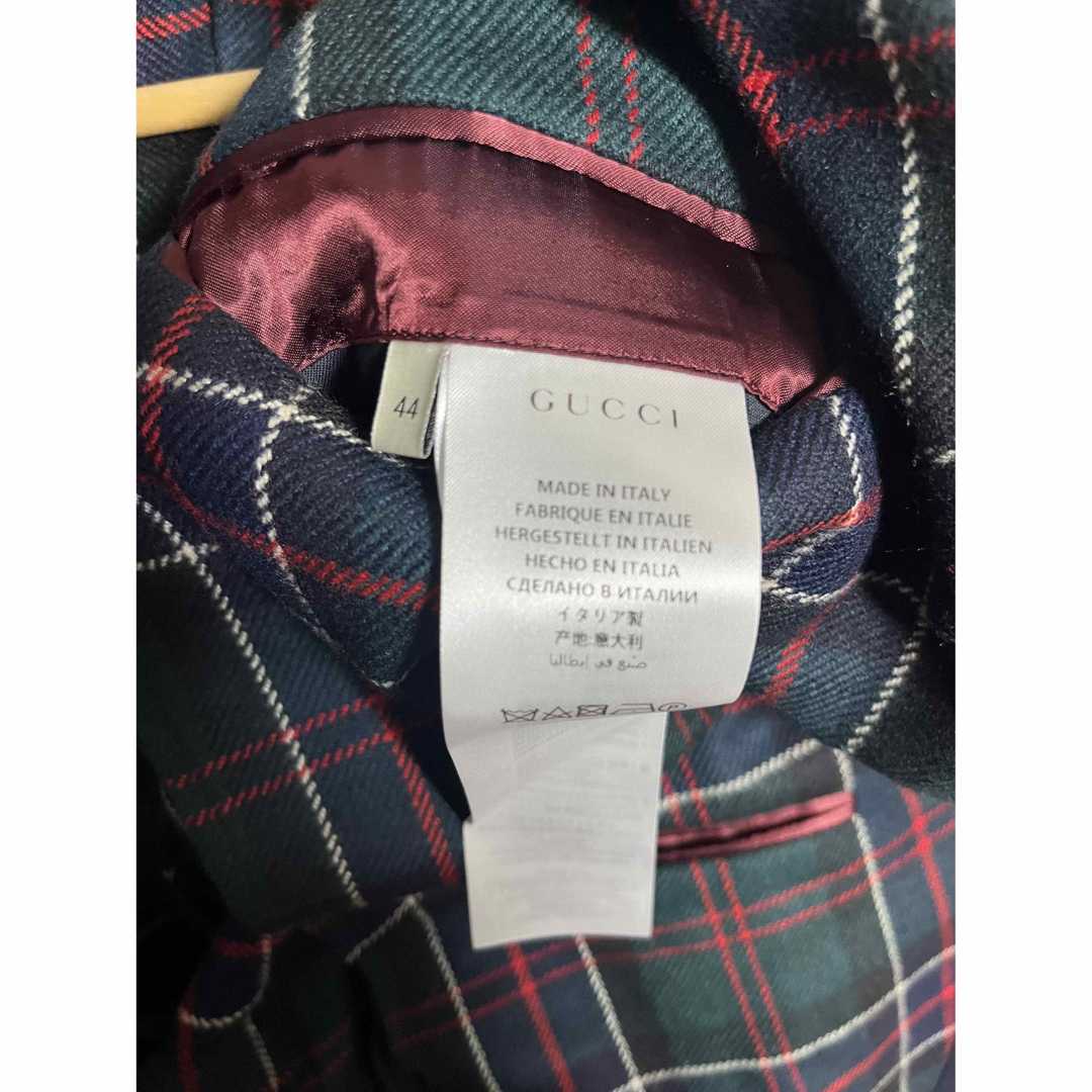 GUCCI グッチジャケットテーラードチェックトリコロール GUCCI グッチジャケットテーラードチェックトリコロール