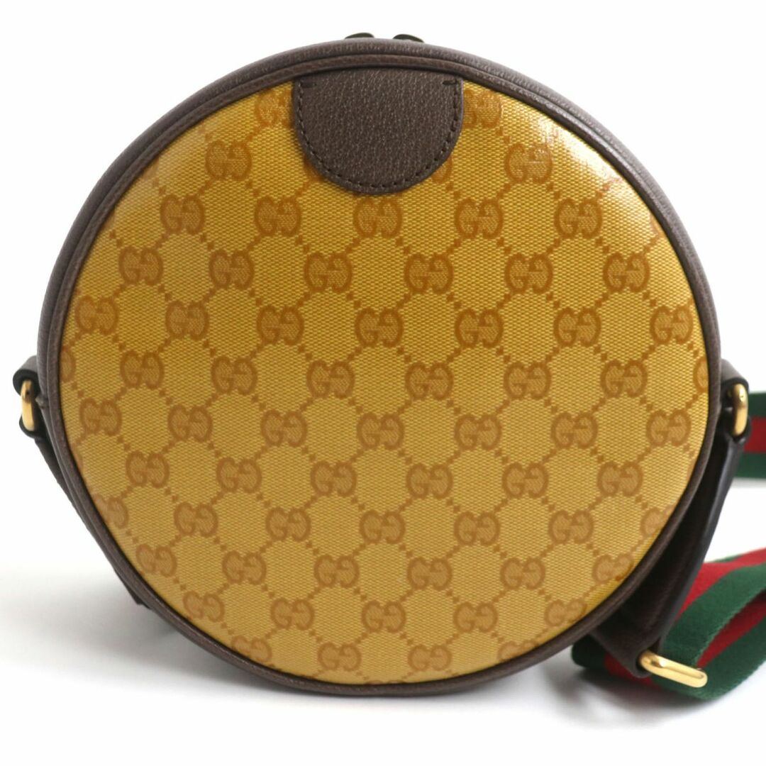 Gucci(グッチ)の未使用品▼グッチ×アディダス コラボ 702640 オフィディア スモール GGクリスタル トレフォイルパッチ ショルダーバッグ 茶×白 伊製 箱付 メンズのバッグ(ショルダーバッグ)の商品写真