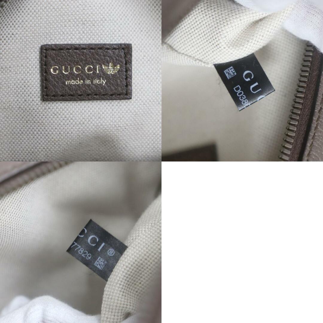 Gucci(グッチ)の未使用品▼グッチ×アディダス コラボ 702640 オフィディア スモール GGクリスタル トレフォイルパッチ ショルダーバッグ 茶×白 伊製 箱付 メンズのバッグ(ショルダーバッグ)の商品写真