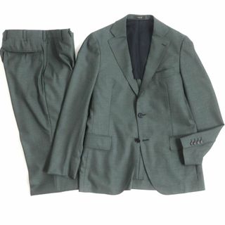 マッキントッシュ(MACKINTOSH)の未使用品▼MACKINTOSH マッキントッシュロンドン NEW BRIDGE イタリア製生地使用 ロゴ入ボタン シングルスーツ グリーン 42L 日本製 正規品(セットアップ)