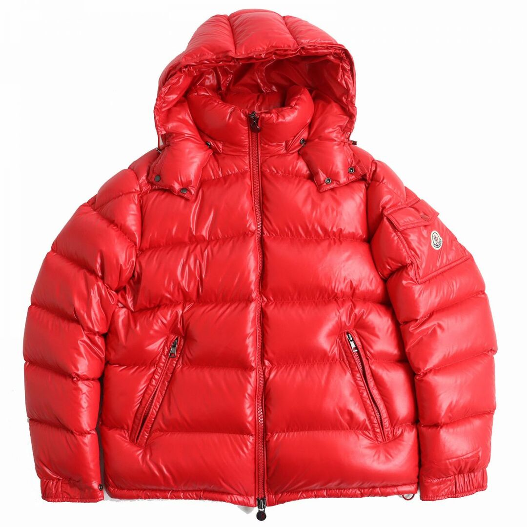 MONCLER(モンクレール)の美品△国内正規品 MONCLER モンクレール MAYA マヤ ロゴワッペン付き フーデッド ダブルジップ ダウンジャケット レッド 4 メンズ 冬物 メンズのジャケット/アウター(ダウンジャケット)の商品写真