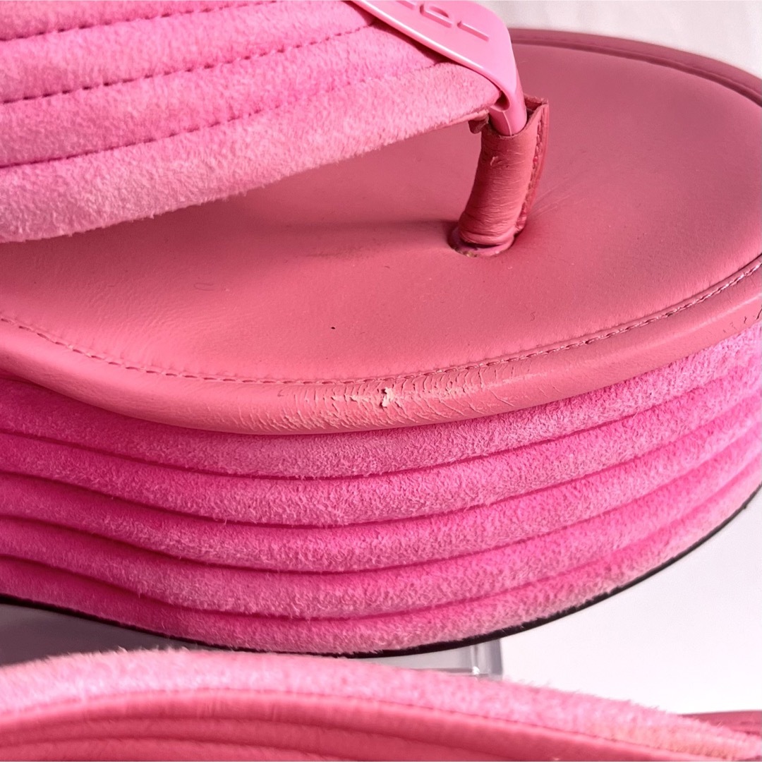 FENDI(フェンディ)のフェンディ ビーチサンダル スエード 39 ピンク プラットフォーム 厚底 レディースの靴/シューズ(サンダル)の商品写真