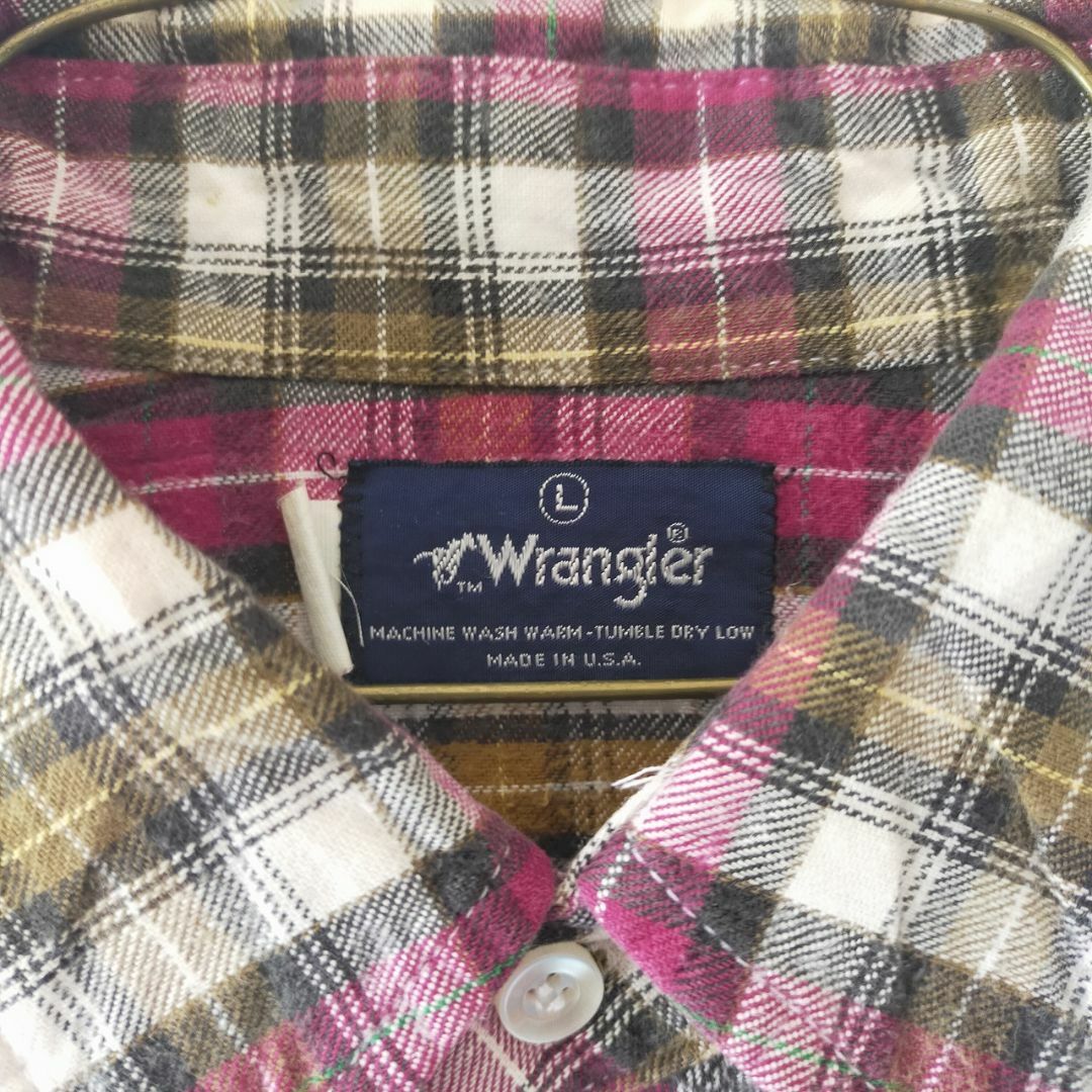 Wrangler(ラングラー)の【 USA製 】Wrangler チェック柄　ウエスタンシャツ　L　レッド系 メンズのトップス(シャツ)の商品写真