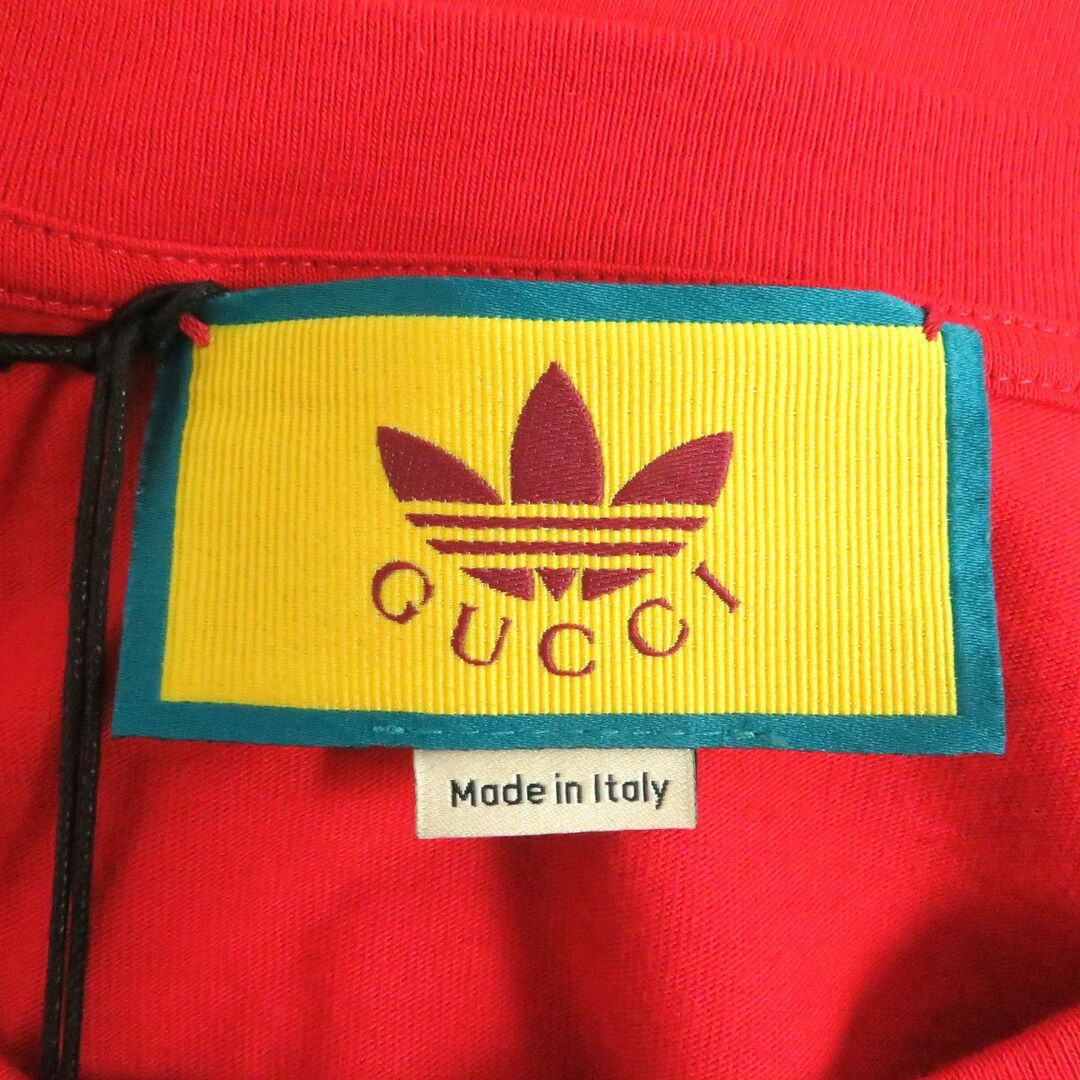 Gucci(グッチ)の未使用品□22SS GUCCI×adidas グッチ アディダス 616036 トレフォイル ロゴプリント 半袖Tシャツ/カットソー レッド L イタリア製 正規品 メンズのトップス(Tシャツ/カットソー(半袖/袖なし))の商品写真