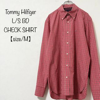 トミーヒルフィガー(TOMMY HILFIGER)の美品★Tommy〜/トミーヒルフィガー★長袖BDシャツ★チェック★レッド/赤★M(シャツ)