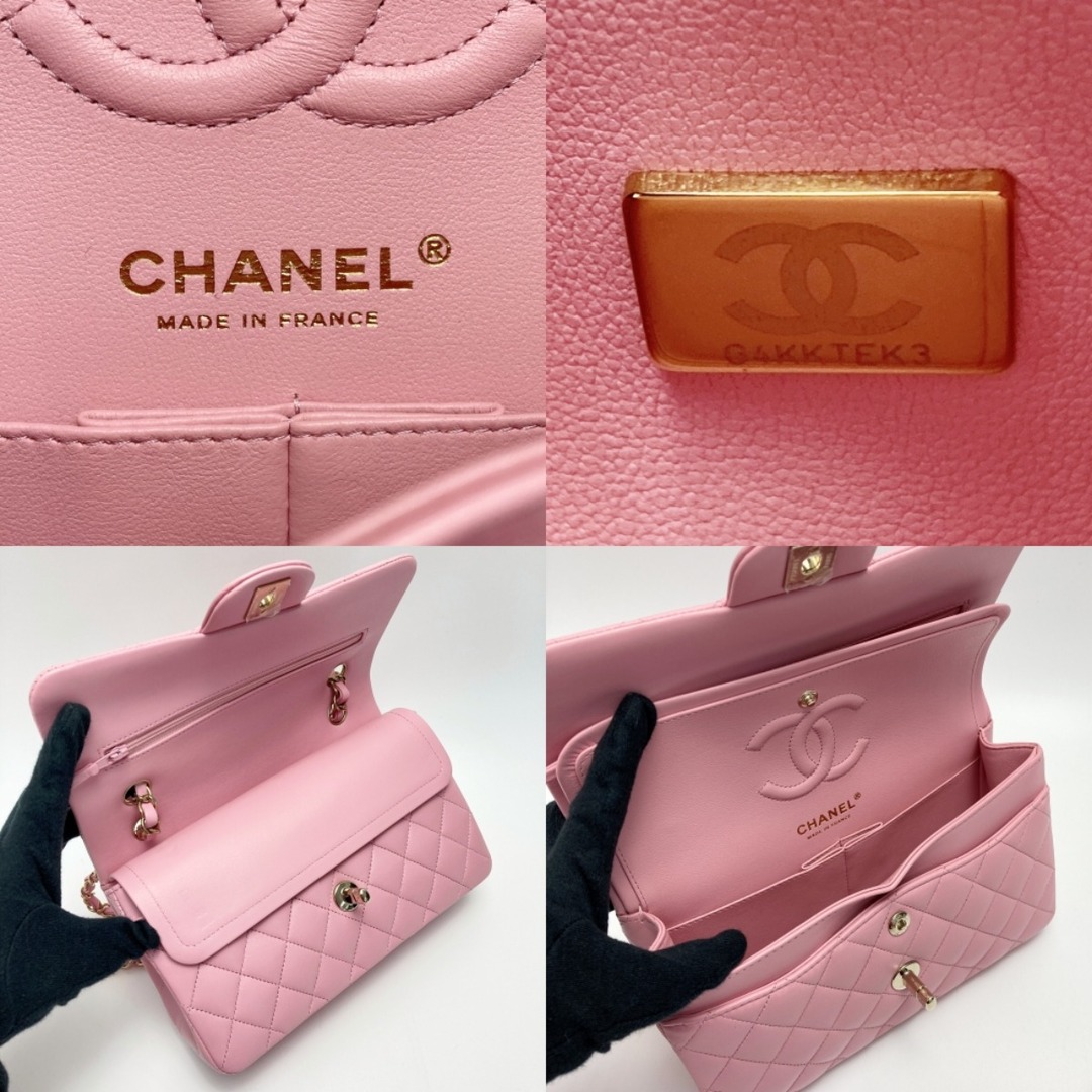 CHANEL(シャネル)の☆☆CHANEL シャネル マトラッセ Wフラップ チェーンショルダーバッグ ピンク ラムスキン ゴールド金具 レディースのバッグ(ショルダーバッグ)の商品写真