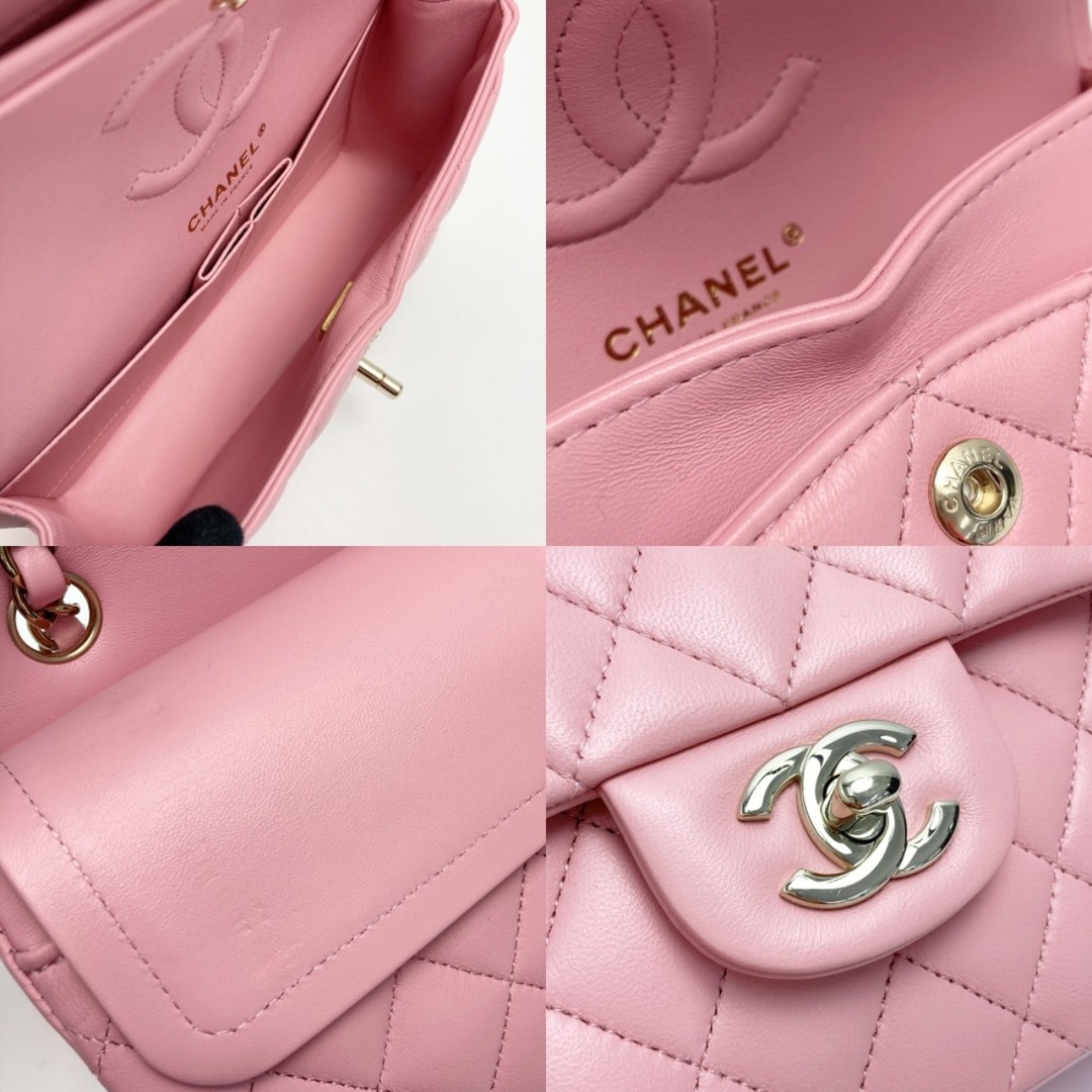 CHANEL(シャネル)の☆☆CHANEL シャネル マトラッセ Wフラップ チェーンショルダーバッグ ピンク ラムスキン ゴールド金具 レディースのバッグ(ショルダーバッグ)の商品写真