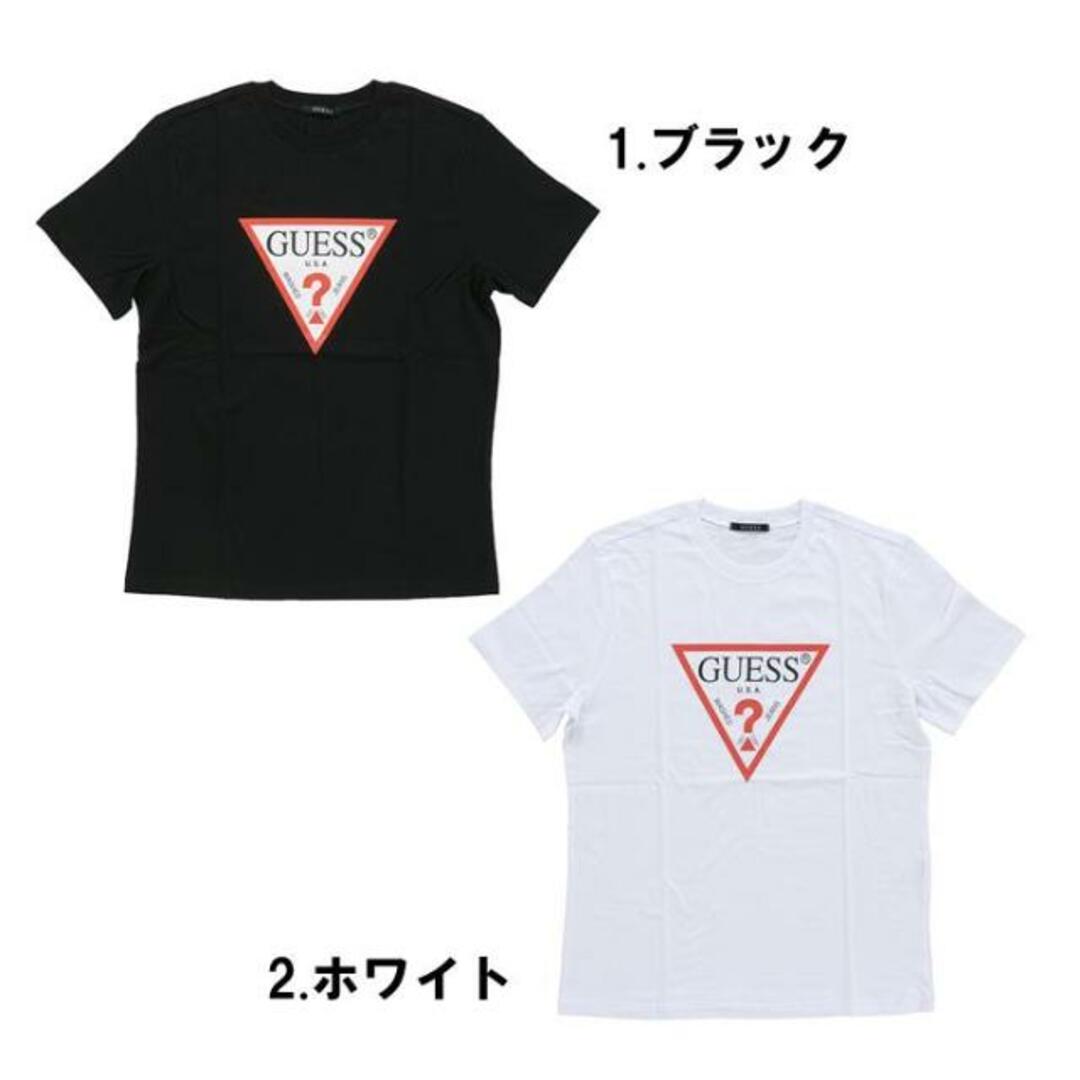 GUESS(ゲス)の【メール便】【2色展開】GUESS ゲス Tシャツ MJ2K9405K BLK / MJ2K9405K WHT ブラック / ホワイト メンズ トップス 半袖 クルーネック ロゴ プリント 黒 白 レッド 赤 コットン 綿 トライアングル 三角 otr3240 2.ホワイト メンズのトップス(Tシャツ/カットソー(半袖/袖なし))の商品写真