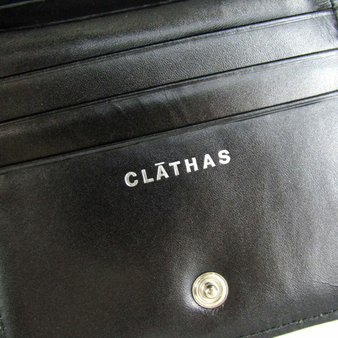 CLATHAS(クレイサス)のクレイサス 二つ折り財布 キルティング ロゴプレート 小銭入れあり ブランド ウォレット レディース ブラック CLATHAS レディースのファッション小物(財布)の商品写真