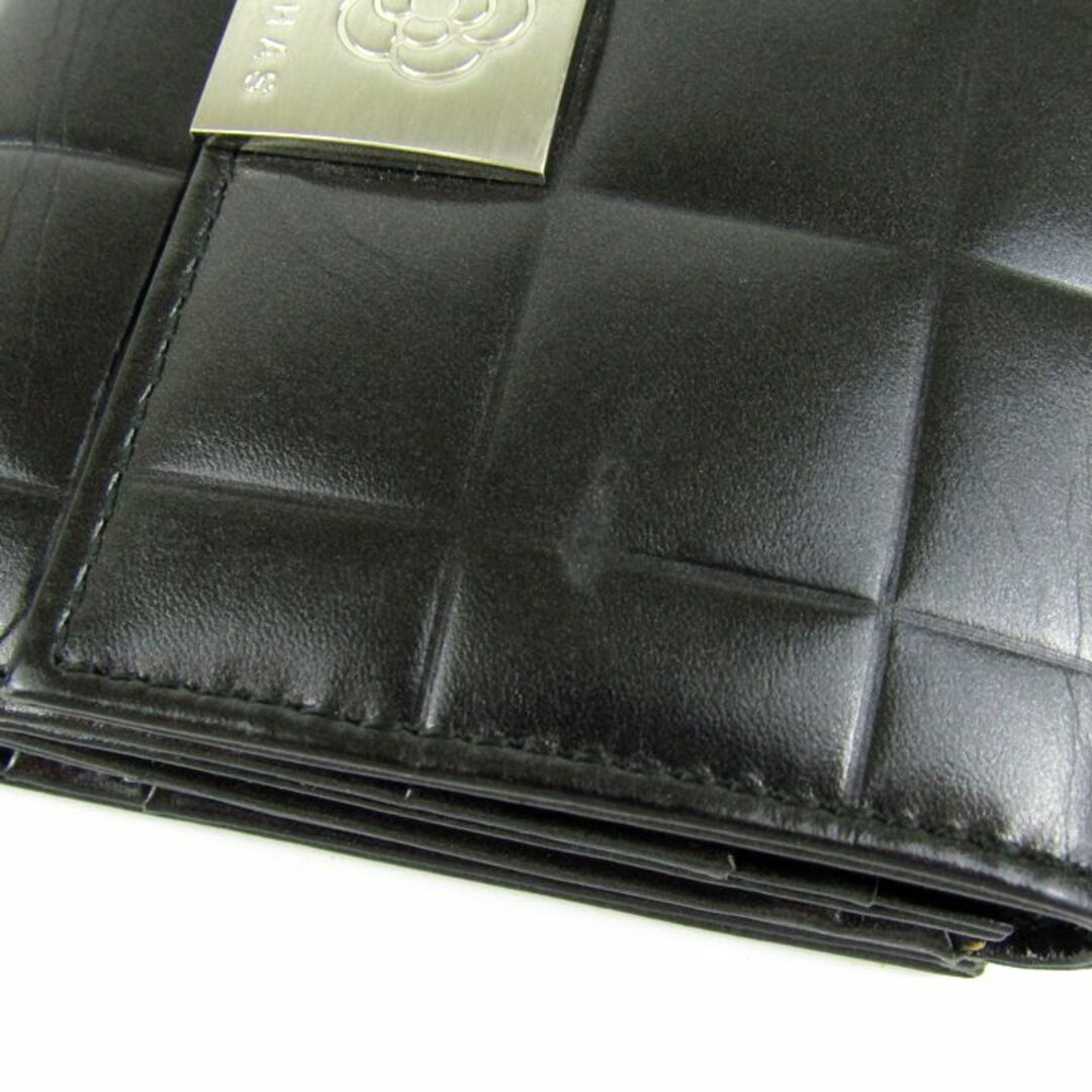 CLATHAS(クレイサス)のクレイサス 二つ折り財布 キルティング ロゴプレート 小銭入れあり ブランド ウォレット レディース ブラック CLATHAS レディースのファッション小物(財布)の商品写真