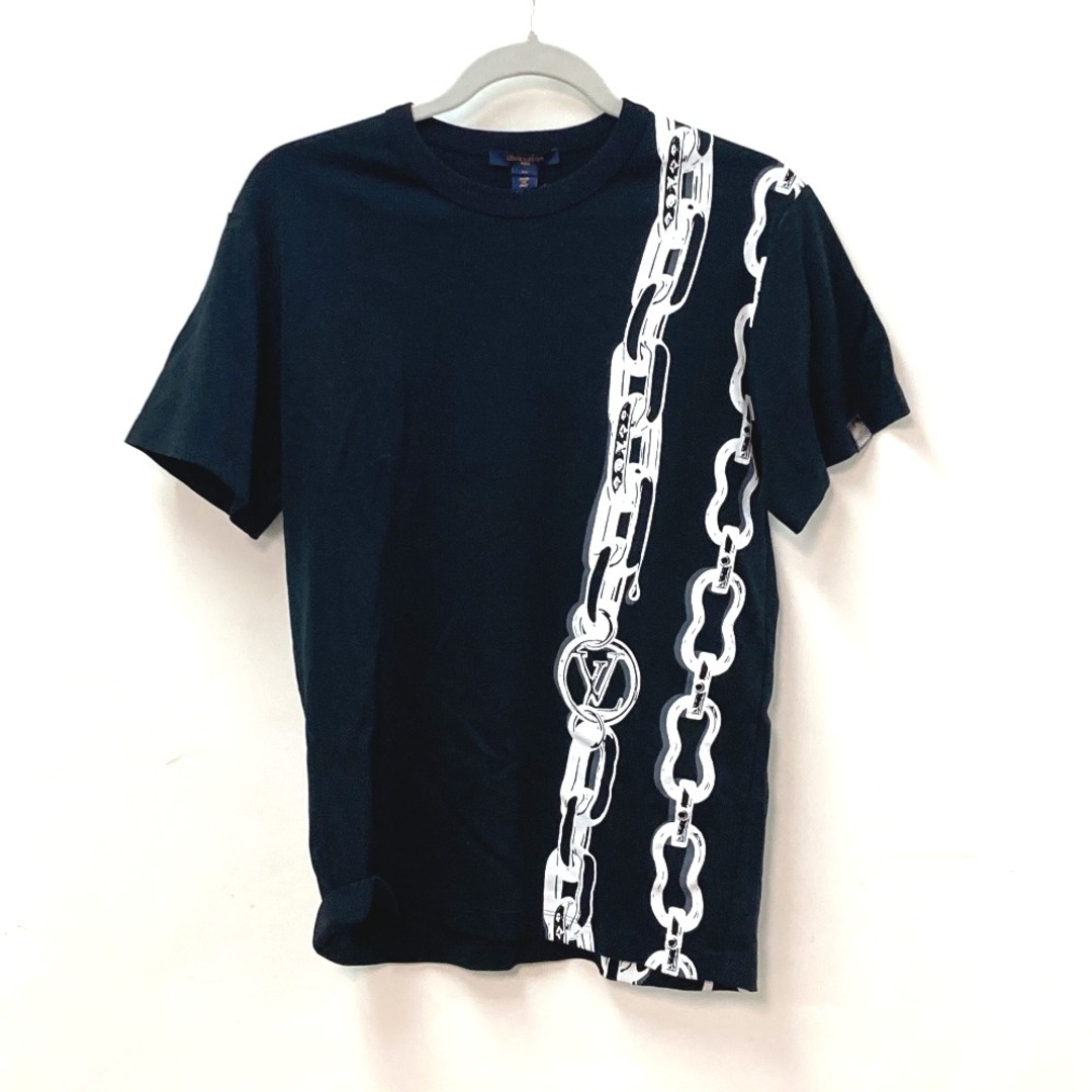 LOUIS VUITTON(ルイヴィトン)のルイヴィトン LOUIS VUITTON チェーン トップス アパレル バイカラー 半袖Ｔシャツ コットン ブラック 美品 メンズのトップス(Tシャツ/カットソー(半袖/袖なし))の商品写真