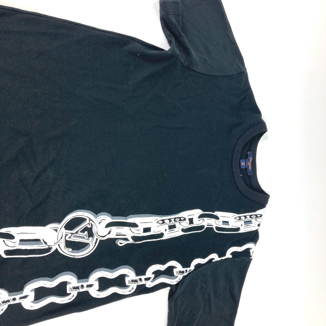 LOUIS VUITTON(ルイヴィトン)のルイヴィトン LOUIS VUITTON チェーン トップス アパレル バイカラー 半袖Ｔシャツ コットン ブラック 美品 メンズのトップス(Tシャツ/カットソー(半袖/袖なし))の商品写真