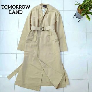 トゥモローランド(TOMORROWLAND)の極美品 TOMORROW LAND シャイニーグログラン ベルテッドコート 34(ロングコート)