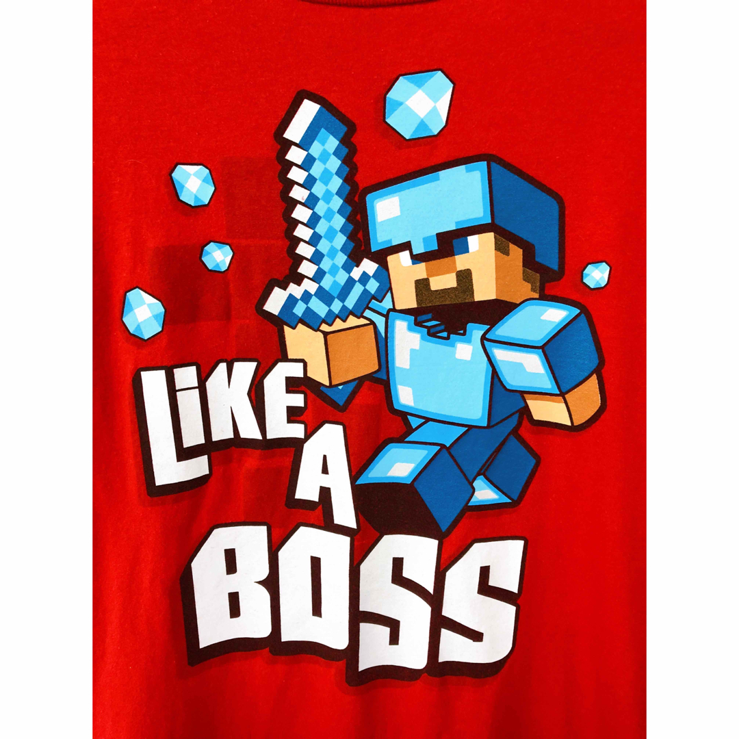 Minecraft　マインクラフト　長袖Tシャツ　ボーイズXL　赤　USA古着 キッズ/ベビー/マタニティのキッズ服男の子用(90cm~)(Tシャツ/カットソー)の商品写真