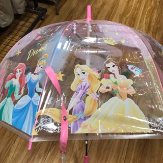 ディズニー(Disney)の再入荷ディズニープリンセス子供用ビニールワンタッチ ジャンプ傘(傘)