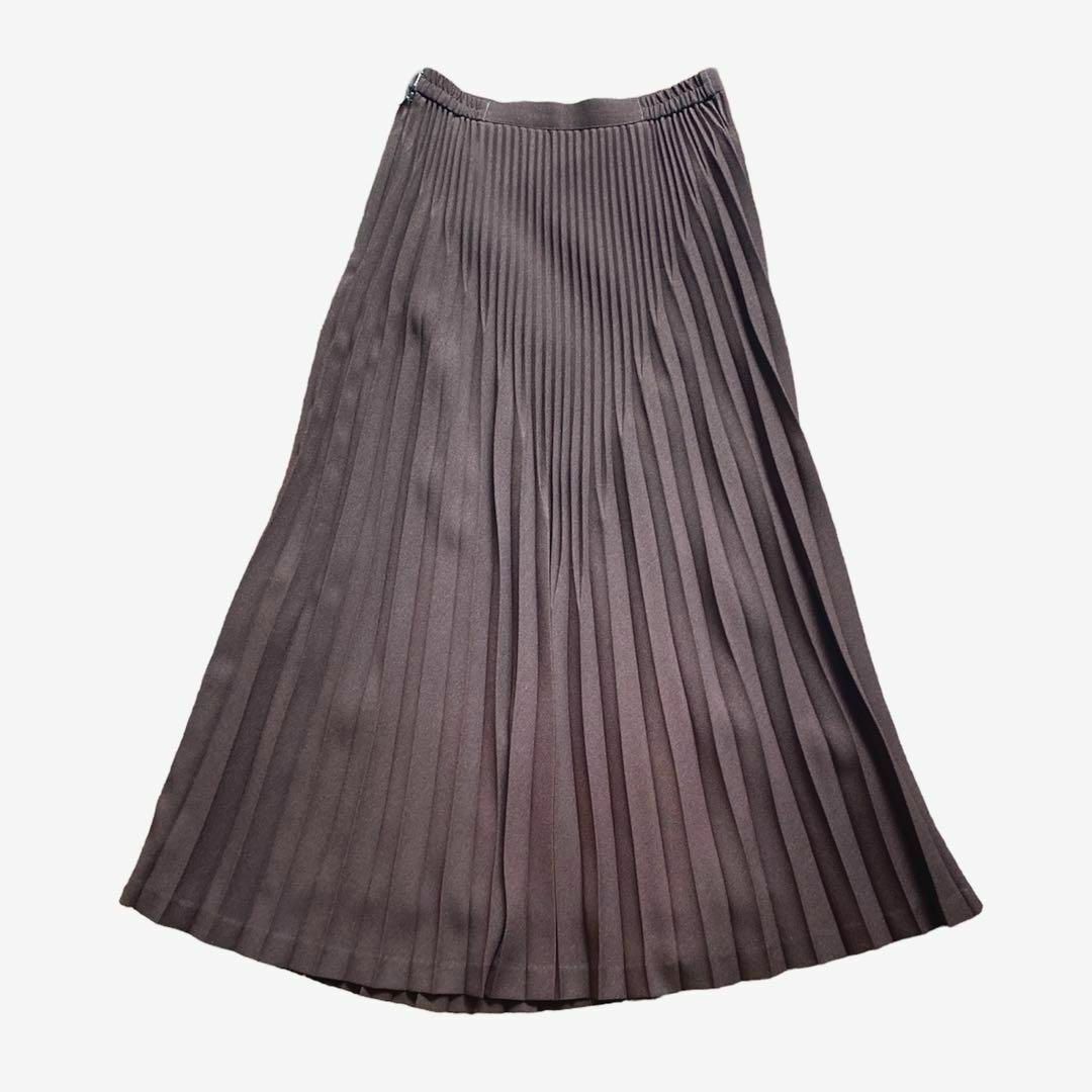 【プリーツ ロングスカート】 茶 ブラウン M相当 レディースのスカート(ロングスカート)の商品写真