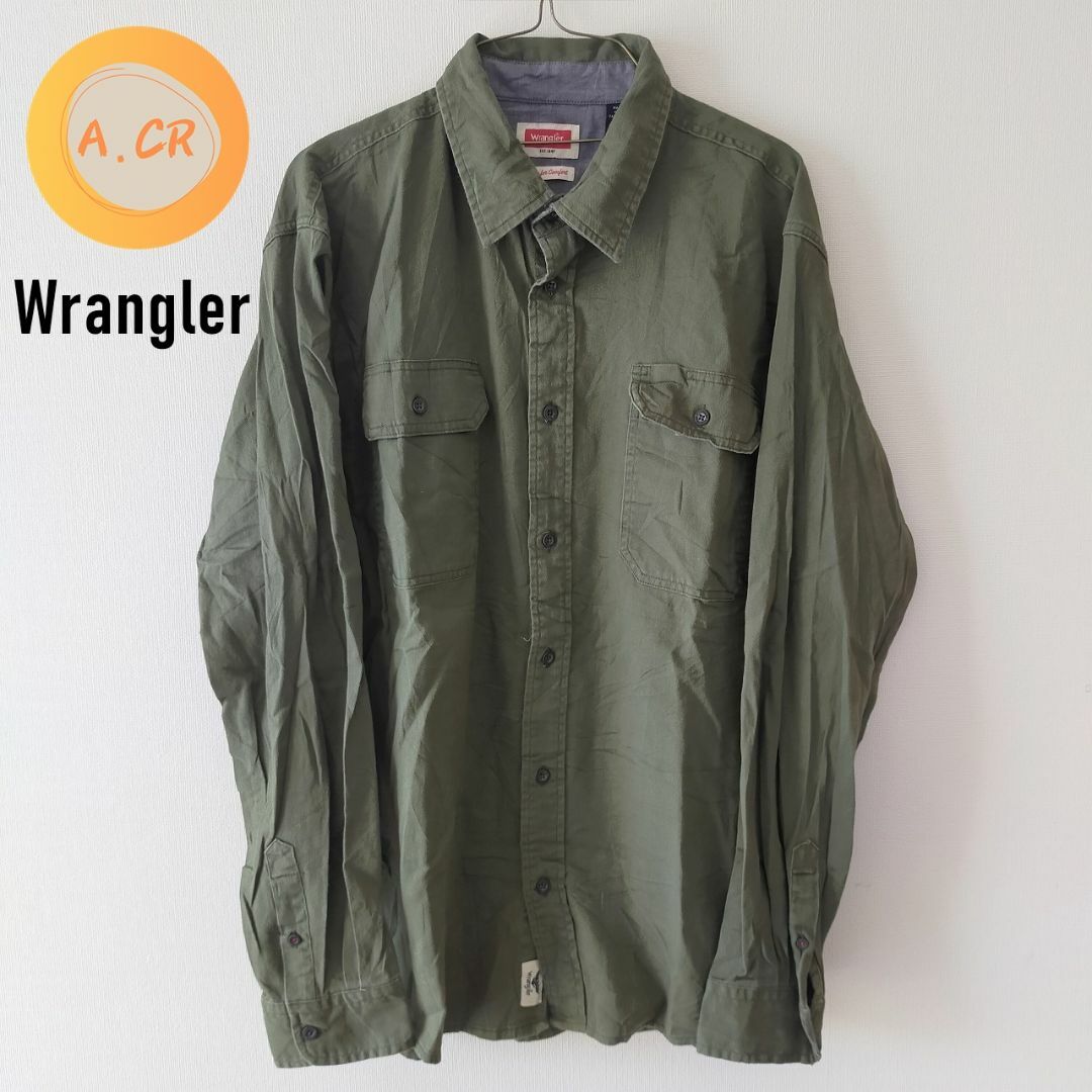 Wrangler(ラングラー)のWrangler ラングラー シャツ   Lサイズ  古着　グリーン メンズのトップス(シャツ)の商品写真