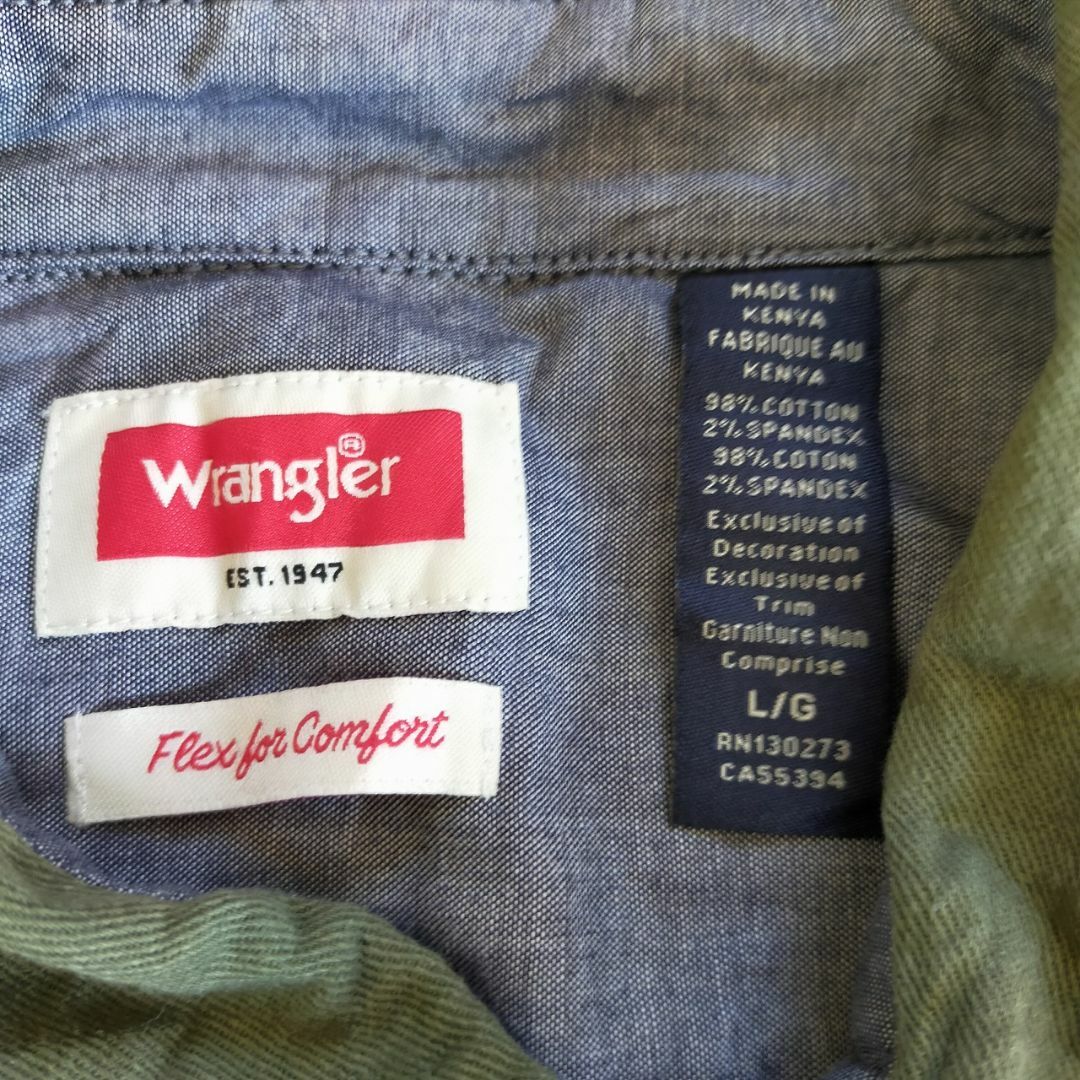 Wrangler(ラングラー)のWrangler ラングラー シャツ   Lサイズ  古着　グリーン メンズのトップス(シャツ)の商品写真