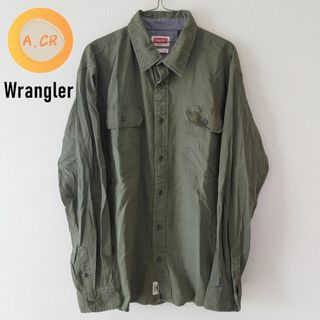 ラングラー(Wrangler)のWrangler ラングラー シャツ   Lサイズ  古着　グリーン(シャツ)