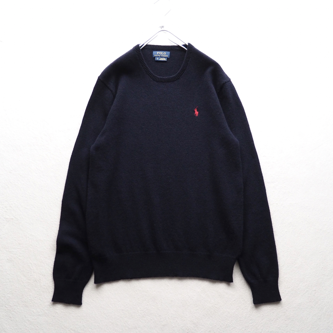 POLO RALPH LAUREN(ポロラルフローレン)のPOLO RALPHLAUREN イタリア産ウール クルーネックニット ゆったり レディースのトップス(ニット/セーター)の商品写真