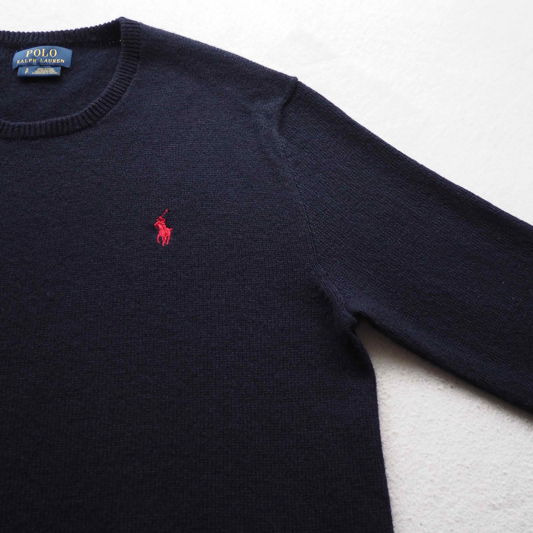 POLO RALPH LAUREN(ポロラルフローレン)のPOLO RALPHLAUREN イタリア産ウール クルーネックニット ゆったり レディースのトップス(ニット/セーター)の商品写真