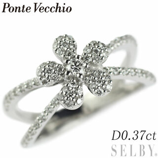 PonteVecchio - ポンテヴェキオ K18WG ダイヤモンド リング 0.37ct フラワー