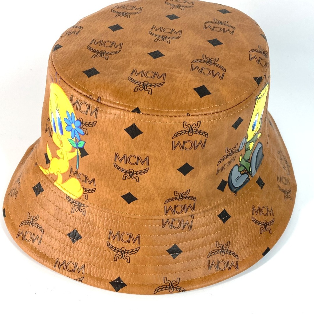 MCM(エムシーエム)のエムシーエム MCM ヴィセトス トゥイーティー Tweety looney toons ルーニー・テューンズ ハット帽 帽子 バケットハット ボブハット ハット レザー ブラウン 未使用 メンズの帽子(ハット)の商品写真