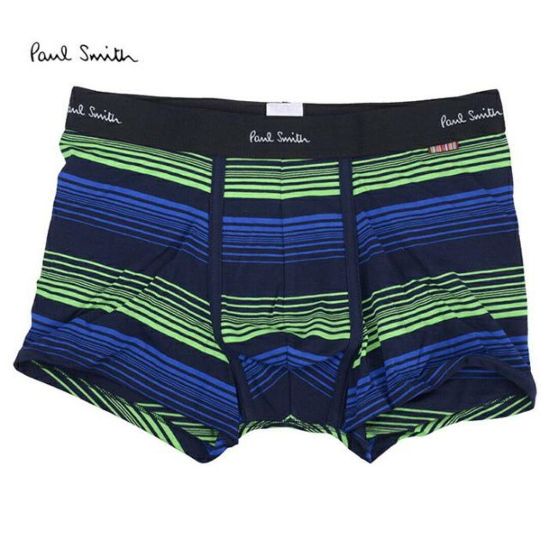 Paul Smith(ポールスミス)のPaul Smith ポールスミス MEN TRUNK M1A 459B AU745 47 メンズ 下着 ボクサーパンツ ボーダー マルチカラー ロゴ グリーン 緑 ブルー 青 ブラック 黒 - S メンズのアンダーウェア(ボクサーパンツ)の商品写真