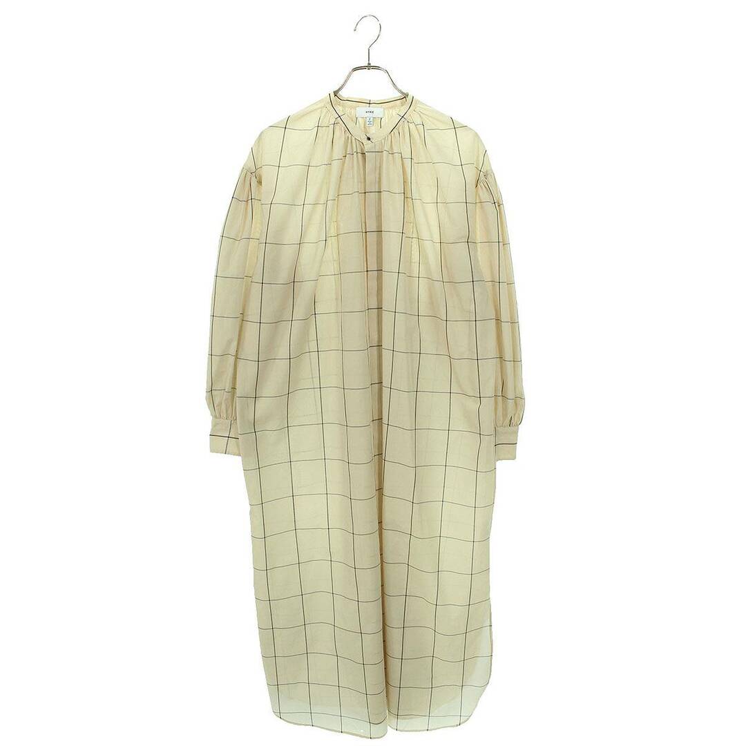 HYKE(ハイク)のハイク  221-16128 PLAID GATHER DRESS ウインドウペンチェック柄ガーゼワンピース レディース 2 レディースのワンピース(ロングワンピース/マキシワンピース)の商品写真