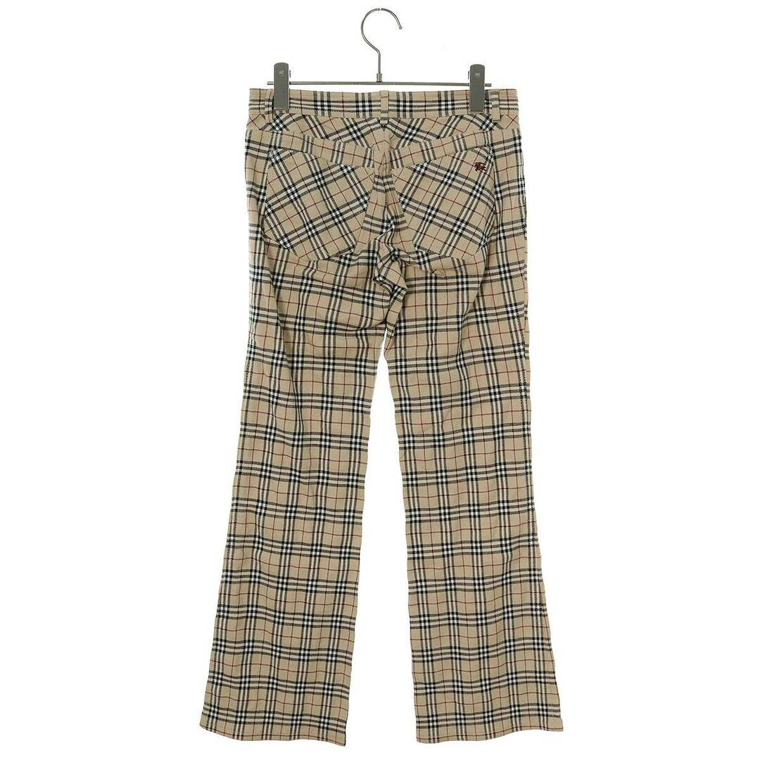 BURBERRY BLUE LABEL(バーバリーブルーレーベル)のバーバリーブルーレーベル チェック柄コットンロングパンツ レディース 34 レディースのパンツ(その他)の商品写真