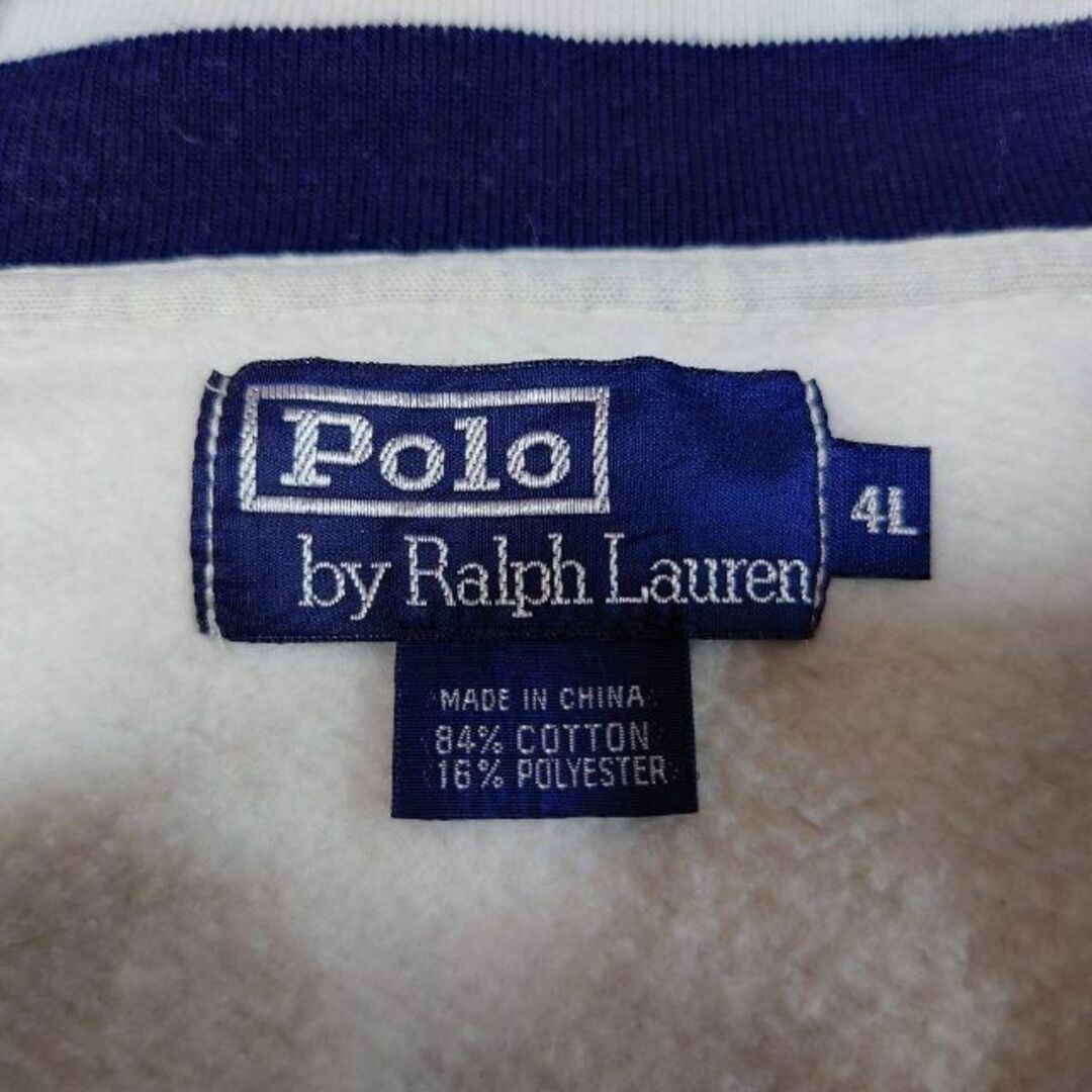 POLO RALPH LAUREN(ポロラルフローレン)の90s ポロラルフローレン ハーフジップ スウェットトレーナー 古着 4L メンズのトップス(Tシャツ/カットソー(七分/長袖))の商品写真