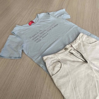 レピピアルマリオ(repipi armario)のキッズ　ガールズ　repipi armario  洋服　Tシャツ  デニム　白(Tシャツ/カットソー)