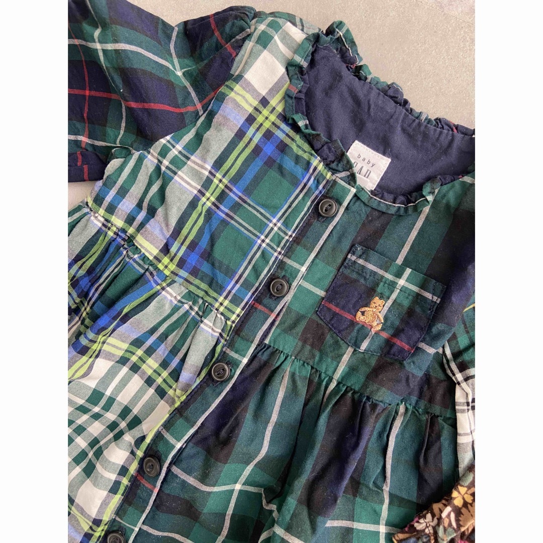 babyGAP(ベビーギャップ)のgap 長袖ロンパース2着セット 6-12 キッズ/ベビー/マタニティのベビー服(~85cm)(ワンピース)の商品写真