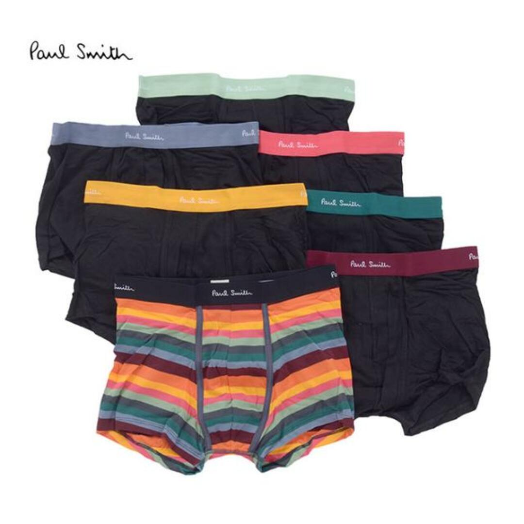 Paul Smith(ポールスミス)のPaul Smith ポールスミス TRUNK 7 PACK M1A 914C  E7PCKQ メンズ ボクサーパンツ 下着 ブラック 黒 マルチカラー ボーダー マルチ メンズのアンダーウェア(ボクサーパンツ)の商品写真