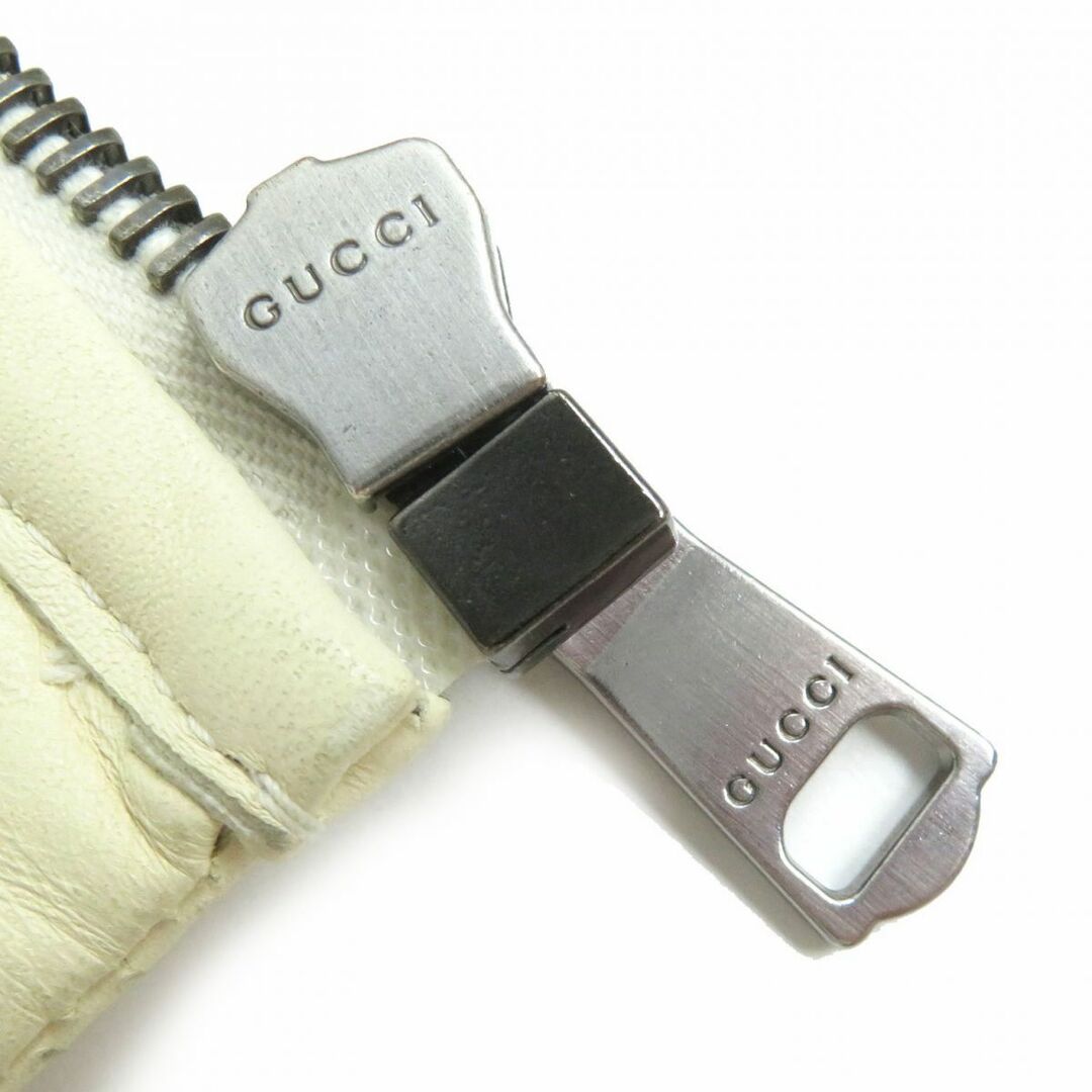 Gucci(グッチ)の良品△正規品 GUCCI グッチ 497399 ヴィンテージロゴ ブローグレザー ZIP UP ボンバージャケット アイボリー 44 伊製 メンズのジャケット/アウター(ブルゾン)の商品写真