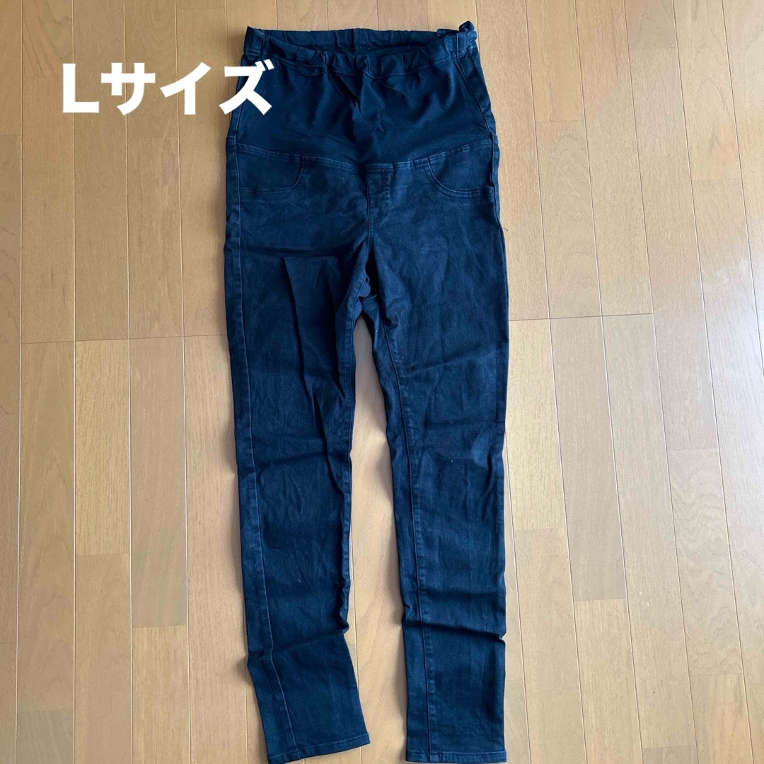 UNIQLO(ユニクロ)のユニクロ マタニティパンツ 黒 Lサイズ キッズ/ベビー/マタニティのマタニティ(マタニティボトムス)の商品写真