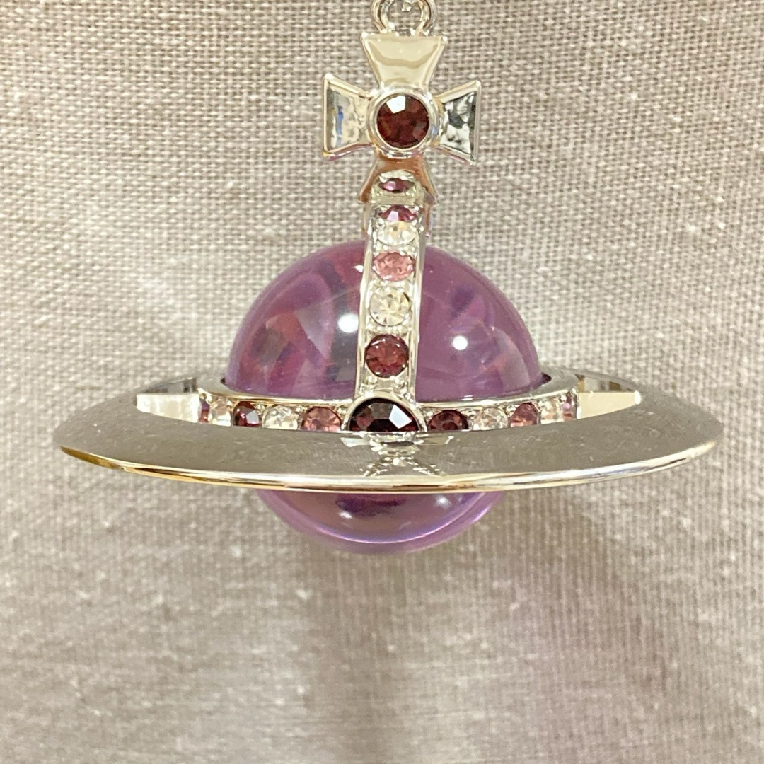 ヴィヴィアン ミディアムオーブネックレス シルバー×紫 アクセサリー ヴィヴィアン ミディアムオーブネックレス シルバー×紫 アクセサリー
